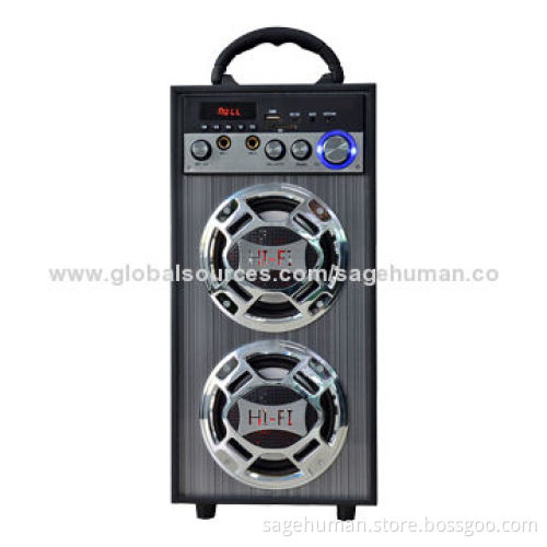 Portable Sub-woofer Speaker with Karaoke Function, 2 Microphone Input